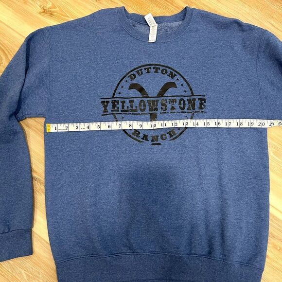 JERZEES Yellowstone Dutton Ranch Blue Sweatshirt Size Medium - Picture 3 of 6